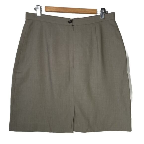 Banana Republic Skirt Womens Size 14 Olive Mini Lined 100% Wool Made In Italy - Picture 1 of 9